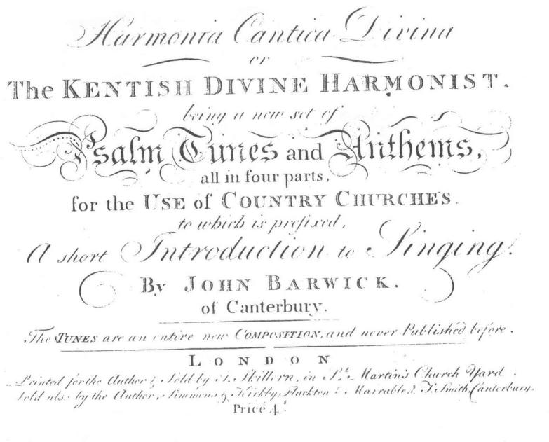 Title page of Kentish Divine Harmony